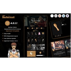 Barbercut - Barber, Hair Salon Multipurpose Responsive OpenCart 4 Template