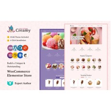 Creamy - Ice Cream, Drink, Cake Store Multipurpose WooCommerce Elementor Store