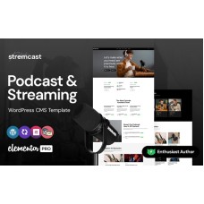 Stremcast -  Podcast, FM Radio And Streaming Multipurpose WordPress Elementor Theme