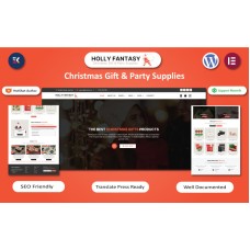 Holly Fantasy - Christmas Gifts & New Year Party Supplies WordPress Template