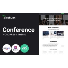 TechCon - Conference One Page Animated WordPress Elementor Theme