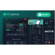 Cryptoz - Cryptocurrency Landing Page Elementor WordPress Theme