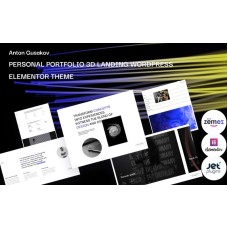 Anton Gusakov - Personal Portfolio 3D Landing WordPress Elementor Theme