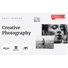 Emily Benson - Photography One page Black&White WordPress Elementor Theme