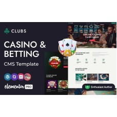 Clubs - Online Casino, Games and Betting WordPress Elementor CMS Theme